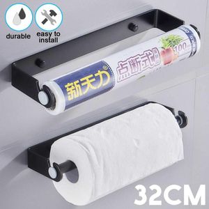 Toilet Paper Holders Space Aluminum Kitchen Holder Under Cabinet Wall Mount Hanging Roll Rack Multi-use Bathroom Towel