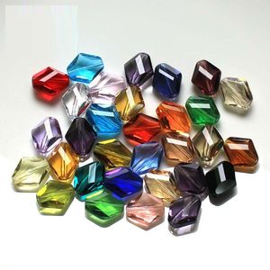 Cristal StreBelle venta 12x14mm 100 unids/lote cuentas de vidrio rombo plano facetado espaciador de cristal cuentas sueltas fabricación de joyas