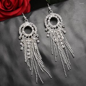 Dangle Earrings Hesiod Fulll Crystal Tassel For Women Romantic Circle Fringe Drop Ladies Elegant Jewelry Gifts Her