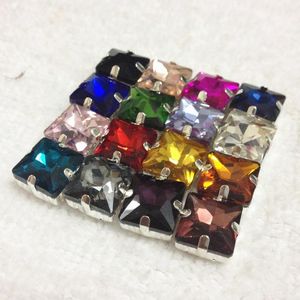 Crystal Topstone Princess Square Glass Crystal Sew On Claw Rhinestone High Quality 8 10 12 14 MM Sewon Beads Dress Smycken Making