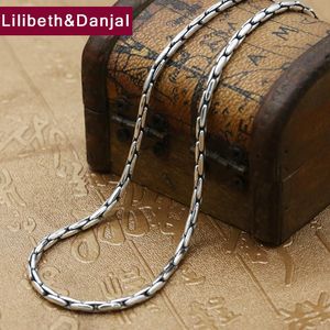 Necklaces Men Necklace 100% Real 925 Sterling Silver 3mm Thick Bamboo Chain Pendant Necklaces for Man Jewelry 2021 New Arrival N32