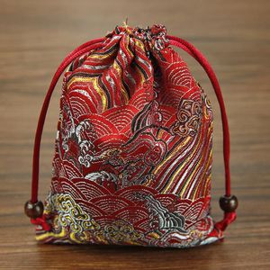 Caixas Bolsa de seda de moda Bolsa de cordão de batedeira chinesa Bolsas de armazenamento de jóias chinesas Bolsa de presente de casamento 20pcs sacos de embalagem de jóias