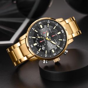 Wristwatches KAT-WACH Men Swim Wrist Watches 2023 Chronograph Sports Watch For Male Clock Golden Multifunction 50M Waterproof