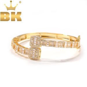 Bangle THE BLING KING Baguettecz Bracelet Square Cubic Zirconia Hiphop Luxury Gold Wrist Rapper Fashion Jewelry Punk Men Bangle