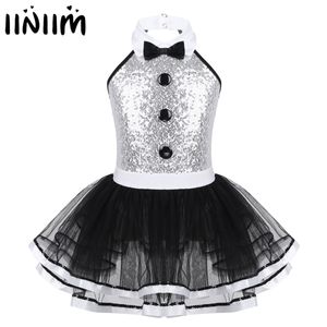 Dancewear Bambini Ragazze Paillettes Body Ginnastica Tutu di balletto professionale Abito moderno Costume da danza lirica Ragazze Ballerina Abbigliamento da ballo 230520