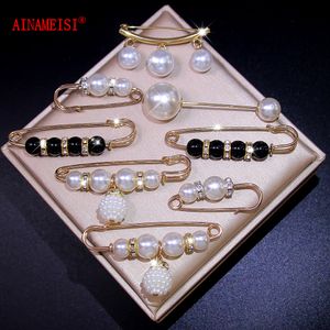 AINAMEISI Korean Fashion Trend 8 Piece Anti-Light Leak Brooch Women's Metal Lapel Fastening Clothes Corset Pin DIY Accessories