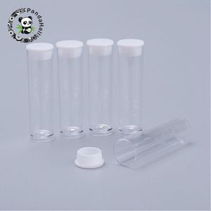 Lådor 200 st Clear Tube plastpärlbehållare med lock för smycken förpackning 55mm 74mm 76mm