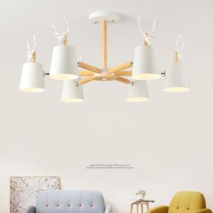 Żyrandole nowoczesne atmosferyczne lite drewno żyrandol kreatywne poroża lampy do salonu do sypialni jadalne światła w stylu japońskiego