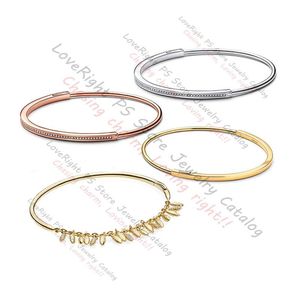 Boguła nowa charakterystyczna misek Id mis 925 Srebrna bransoletka dla kobiet Rose Gold Bolegle Mother's Day Birthday Gard Gift Fine Biżuteria