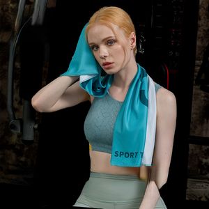 Spor hızlı kuru havlu plaj havlusu havalı hissi 100*30 cm yüzmek spor salonu bisiklet spa mikrofiber havlu