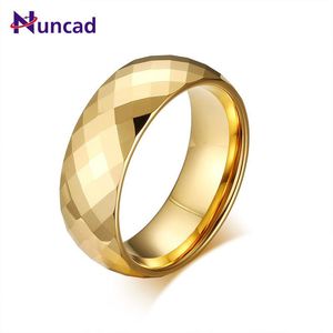 Ringar Nuncad 8mm Diamond Tungsten Steel Gold Facetter Ring Men trend Domineering Diamond Face Ins Online Celebrity Fashion Ring