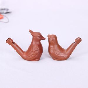 Vintage fioletowy piasek ceramiczny ptak kształt gwizdek nowość woda Ocarina Song Chirps Bathtime Toys Dift Gift Whistles Sn790