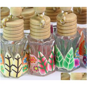 Packing Bottles 1Pc Home Car Hanging Per Pendant Fragrance Air Freshener Empty Glass Bottle For Essential Oils Diffuser Mobiles Orna Dhzdm