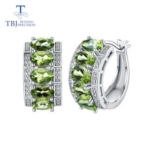 Knot TBJ Clasp earring with natural peridot earring 925 sterling silver fine jewelry elegant design for women best Valentine gift box