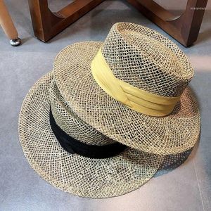 Chapéus de aba larga verão para mulheres protetora solar praia chapéu de palha sombreros de sol chapau paille gorro cappelli da soltwide