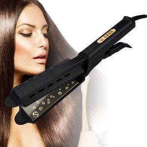 Irons de curling alisadores de cabelo Quatro marcha Ajuste de temperatura Cerâmica turmalina iônica Ferro plano para mulheres amplia o painel 230520