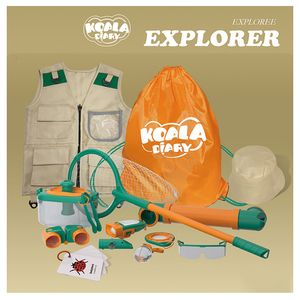 Science Discovery Kid Outdoor Exploration Insect Net Adventure Catching Kit Set Toy Students Vest Hat Explorer Costume cosplay Clothes Tool 230520