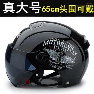 Caschi da moto Casco per auto elettrica estiva Locomotiva oversize da uomo e da donna Retro metà traspirante regolabile