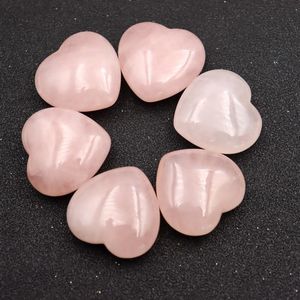 Beads 3CM Heart Statue Carved Decoration Stone Rose Quartz Healing Crystal Natural Stone Gift Room Ornament Decor