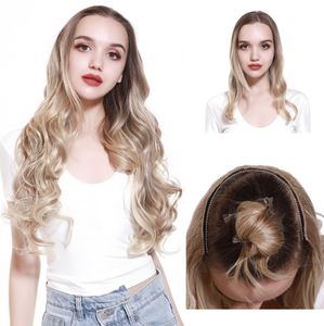 26-calowe naturalne, długie kręcone włosy z dużymi falami One Place Clip Hair Fluffy V Włosy w kształcie litery V Wiele stylów dostępnych do dostosowywania