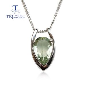 Necklaces Hot Sale V Shape Pendant Sterling Sier with Natural Green Amethyst Fine Jewelry for Girls Black Friday & Christmas Gift