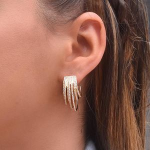 Huggie White Kolorowe CZ Paved Multi Wrap Circle Hoop Earring Gold Wspaniałe luksusowe moda biżuteria