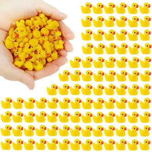 ROVA itens 200pcs mini resina patos decoração amarelo patos minúsculos ornamentos em miniatura para fadas para o jardim de fadas Aquário Dollouse G230520