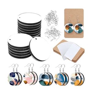 Earrings Round Sublimation Blank Earrings with Earring Hooks and Jump Rings Unfinished Heat Transfer Earrings for DIY Project