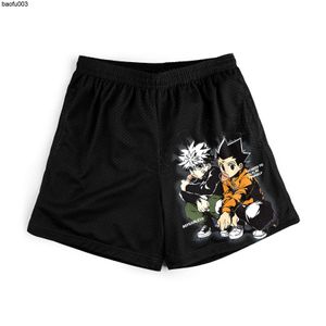 Herr t-shirts anime jägare x jägare shorts män som kör jogging gym fitness bodybuilding träning sport shorts strand sommar snabb torr shorts j230522