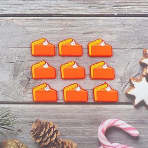 Beads Chenkai 50PCS Pumpkin Pie Shape Beads Silicone DIY Focus Beads BPA Free Infant Chewable Dummy Necklace Pacifier Toy Accessories