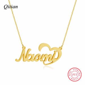 Necklaces Custom Personalized Name Choker Gold Color Handwriting Signature Customized Romantic Gift 925 Stainless Silver Necklace