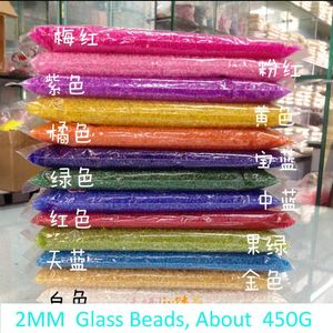 Crystal Free Frakt 450g 2mm tjeckiska fröavståndspärlor Transparent pärlor Murano Löst glaspärlor för smycken som gör DIY Pick 18 färger