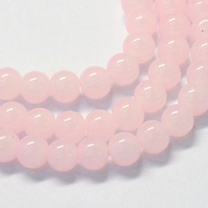 Crystal 20 Strand Baking Painted Imitation Jade Glass Round Bead Strands 4mm 6mm 8mm Pärlor för smycken som gör DIY hantverk Tillbehör