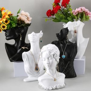 Boxes Multiple StyleResin Abstract art Necklace Earring Display Bust Mannequin Head Stand Jewelry Display Stand Shop Jewelry Organizer