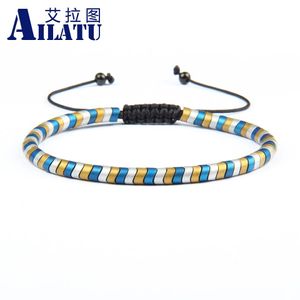 Bracelets Ailatu New Matte Snake Beads Macrame Bracelet for Cool Men Gift