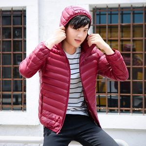 Men's Down 2023 Ultra Fin Jacket for Men Hooded Plus Size Duck Casat Plumon Autumn Plumon