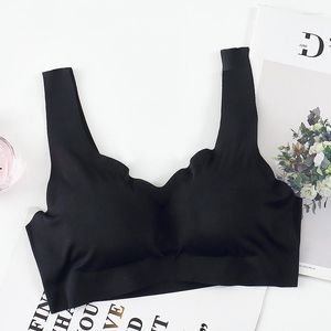 Yoga Outfit 2023Sexy Women Bra Push Up Gather Seamless Wire Free Comfort Underwear Sports Vest Sleeping Tops For