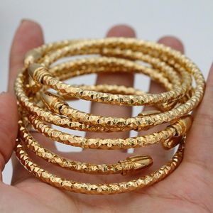 Armreifen Neues Großhandelsdamen-Goldarmband 6pcs 5mm Dubai-arabisches Indien-Kugel-Armband für Hochzeitsfeier-Brautgeschenke