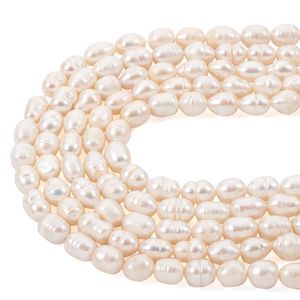 Crystal 10 Strands Natural Cultured Freshwater Pearl Beads Rice Shape Loose Beads For Women DIY Necklace Bracelet Jewelry Making