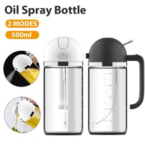 Herb Spice Tools 500ml Oil Spray Bottle Kitchen Cooking Olive Dispenser Camping BBQ Baking Vinegar Soy Sauce Sprayer Glass Container Gadget 230520