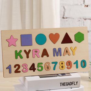 Маты Персонализированные деревянные названия букв номера головоломки образовательные игрушки для малышей пользовательское имя