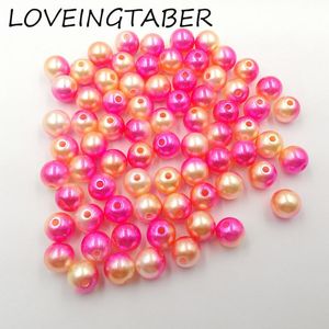 Kristall (Wählen Sie zuerst die Größe) 6 mm/8 mm/10 mm/12 mm Hotpink/gelbe Acryl-Imitationsperlen für DIY-Kinderschmuck