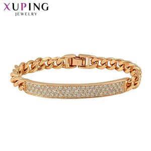 Bracelets Xuping Jewelry Environmental Copper Fahsion Gold Color Plated Engaed Bracelets for Women Christmas Gift 76085