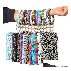 Другая организация домашнего хранения PU Bulelet Bracelet Wallet Женщина сумочка Sundries Кожаная кисточка подвесная подвесная подсолнечная принт DH964