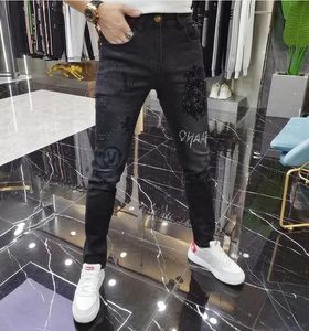 Projektant męski dżins elastyczność hombre spodnie Mężczyźni i kobiety moda marka luksusowe spodnie dżins