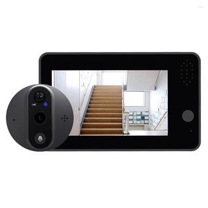 Videodörrtelefoner Smart WiFi Doorbell med 1080p/120 ° kamera Peephole för 4,3 '' LCD -skärm 24H PIR Movement Detection Eye Tuya App