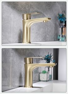 Bathroom Sink Faucets Stainless Steel Gun Gray black Wire drawn Gold and Cold Water Basin Single hole Faucet Accessory 230520