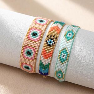 Strand Rice Bead Armband Mönster Geometri Böhmen Handvävning Justerbar ögon Originalitet Tidvattenström Simplicitet pärlstav