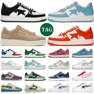 Hombres zapatos zapatos blancos blancos negros combo rosa pastel verde camuflaje azul de gamuza para hombres corriendo zapatos casuales al aire libre