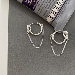 Huggie Silvology 925 Sterling Silver Rope Knot Tassel Hoop Earringsチェーン